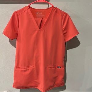 Figs scrub set orange and green top